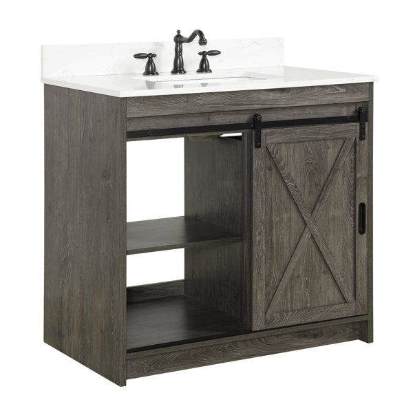 Sand & Stable Jillian 36'' Single Bathroom Vanity with Engineered Stone